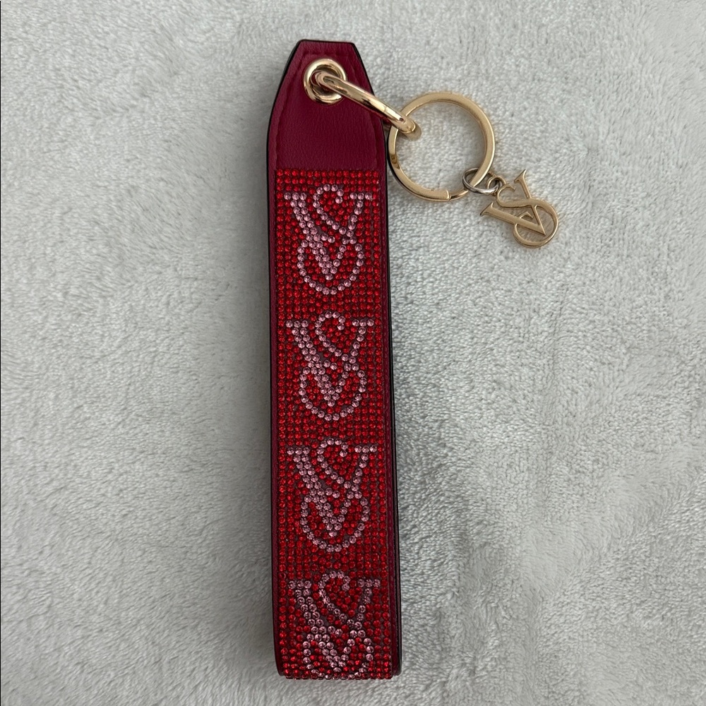 EUC Red Victoria’s Secret rhinestone keychain